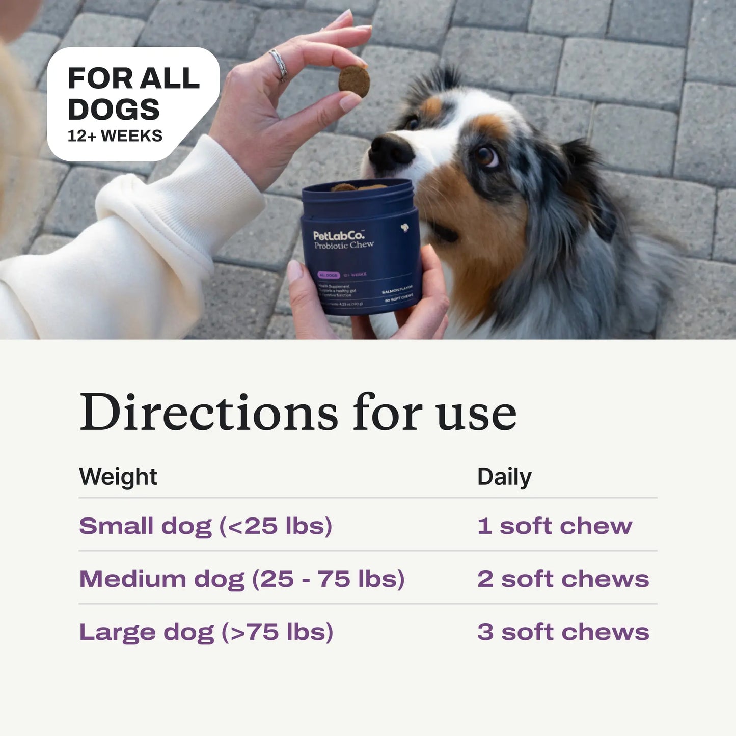 Petlab Co. Probiotics for Dogs Soft Chews for Seasonal Allergies, Gut, and Digestive Health. Vet-Reviewed, Premium-Quality Ingredients - Supplements