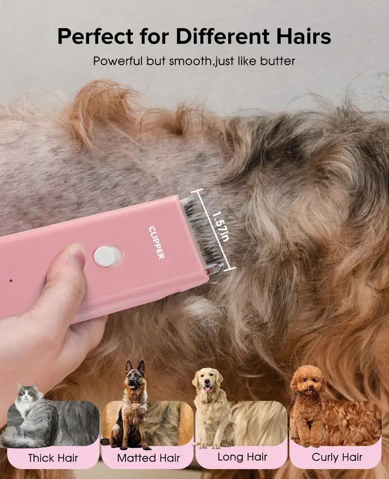[Summe Sale Deal]Pet Clippers for Dog Hair Grooming Low Noise, Rechargeable Cordless Cat Shaver with Ceramic Blade,Portable Pet Hair Trimmer for Matted & Long Hair-Back to School