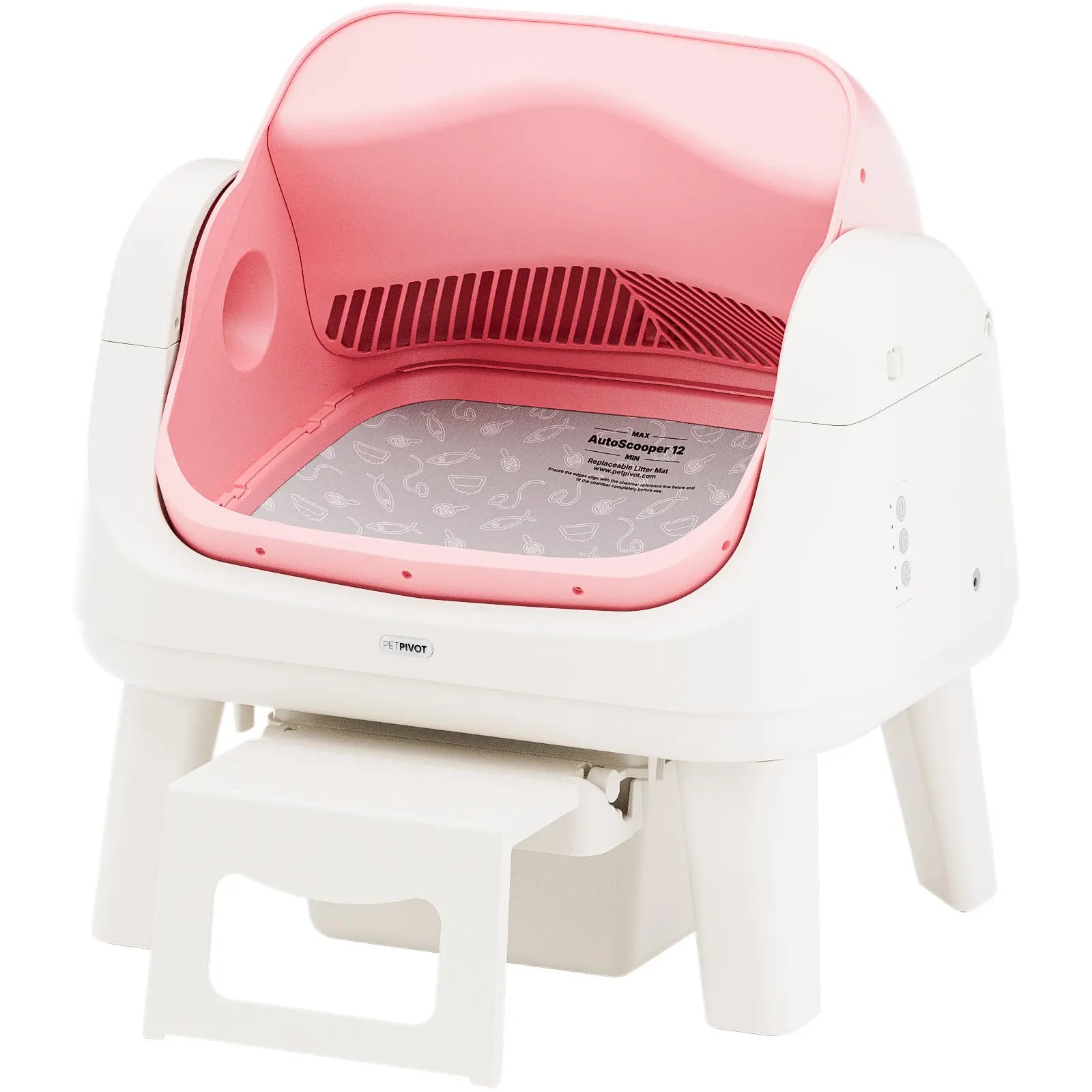 Petpivot Autoscooper 12 Lite Open-Top Automatic Self-Cleaning Cat Litter Box, Easy-Entry Front Step, Triple Safety Protection, No App Required
