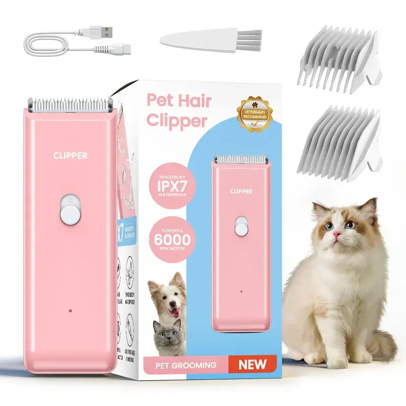 [Summe Sale Deal]Pet Clippers for Dog Hair Grooming Low Noise, Rechargeable Cordless Cat Shaver with Ceramic Blade,Portable Pet Hair Trimmer for Matted & Long Hair-Back to School