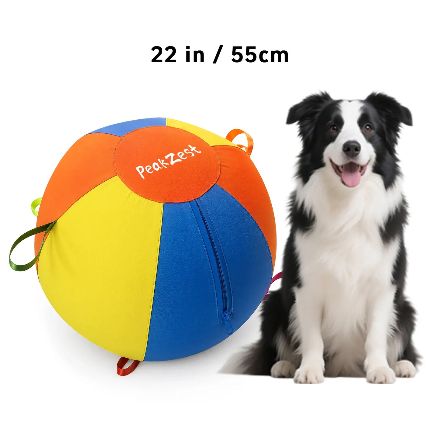 Interactive Herding Ball for Dogs, Bite Resistant Inflatable Dog Ball Set with Cover and Pump, Outdoor Exercise Toy Gift