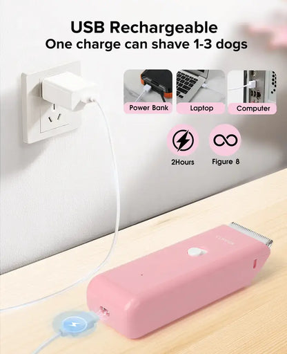 [Summe Sale Deal]Pet Clippers for Dog Hair Grooming Low Noise, Rechargeable Cordless Cat Shaver with Ceramic Blade,Portable Pet Hair Trimmer for Matted & Long Hair-Back to School