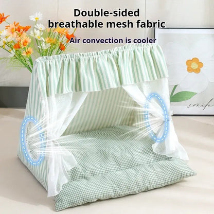 Cozy Cat Tent Bed for Small Medium Cats Dogs Washable Semi Enclosed Pet House Cute Plush Cave for Summer Fall Winter Spring